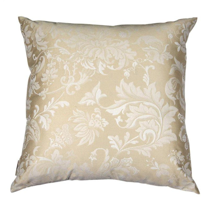 Gold Floral Linen Decorative Pillow Cover