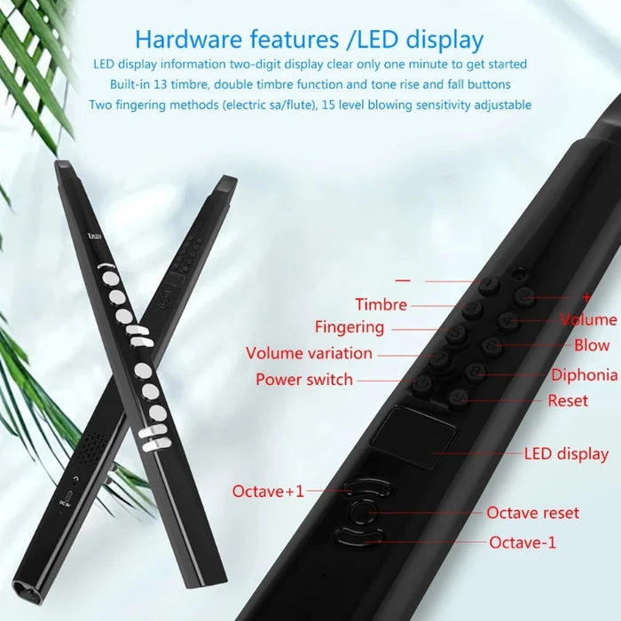 Electronic Wind Instrument Saxophone Flute Recorder Digital Wind Instrument Set Built-in 13 Musical Instrument Tones