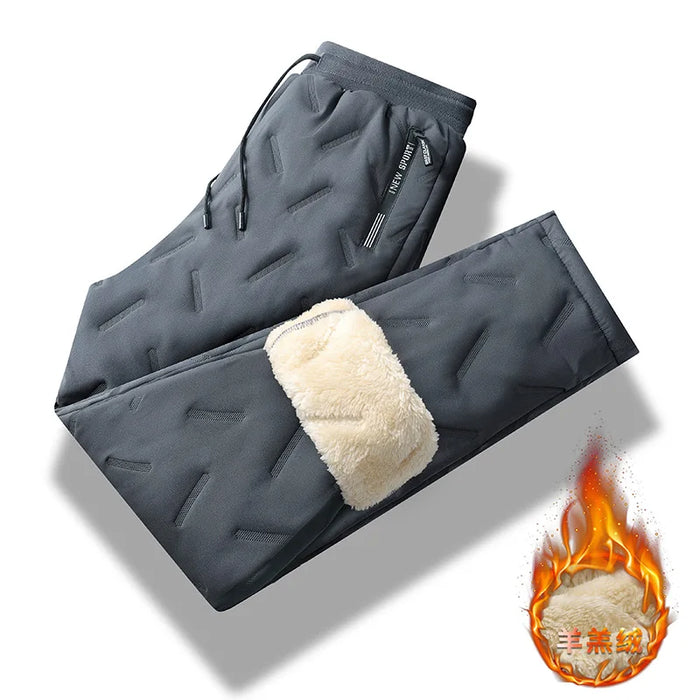 Winter Warm Lambswool Thicken Men Sweatpants Windproof Warm-Keeping Pants Homme Cheap Clothing Joggers Fleece-Lined Trousers