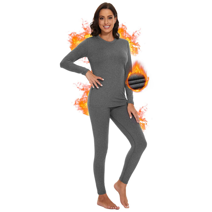 Winter Thermal Underwear Set for Women Long Johns Slim Body and High Elasticity Cold Weather Pajamas Top Bottom Ladies Suit