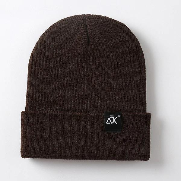 Dark Brown Canvas Beanie