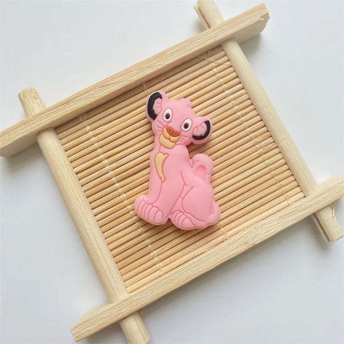 10pcs Silicone lion Beads Cartoon Teether DIY Baby Pacifier Teething Making Necklace Sensory Toy Food Grade Beads