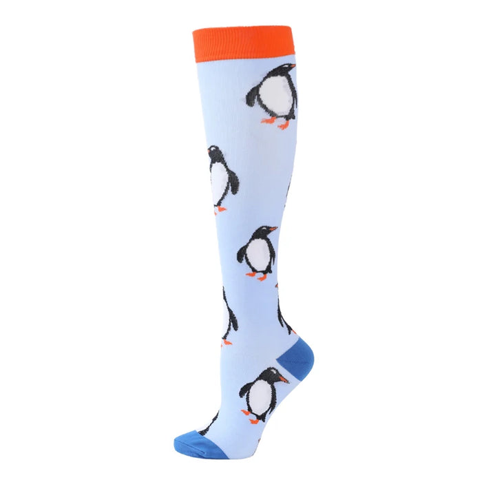 50 Styles Compression Socks Sports Happy Compression Socks Best for Anti Fatigue Pain Relief Knee High Men Women Socks