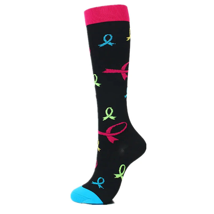 50 Styles Compression Socks Sports Happy Compression Socks Best for Anti Fatigue Pain Relief Knee High Men Women Socks