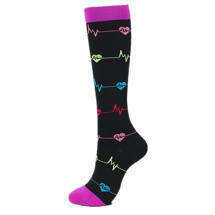 50 Styles Compression Socks Sports Happy Compression Socks Best for Anti Fatigue Pain Relief Knee High Men Women Socks