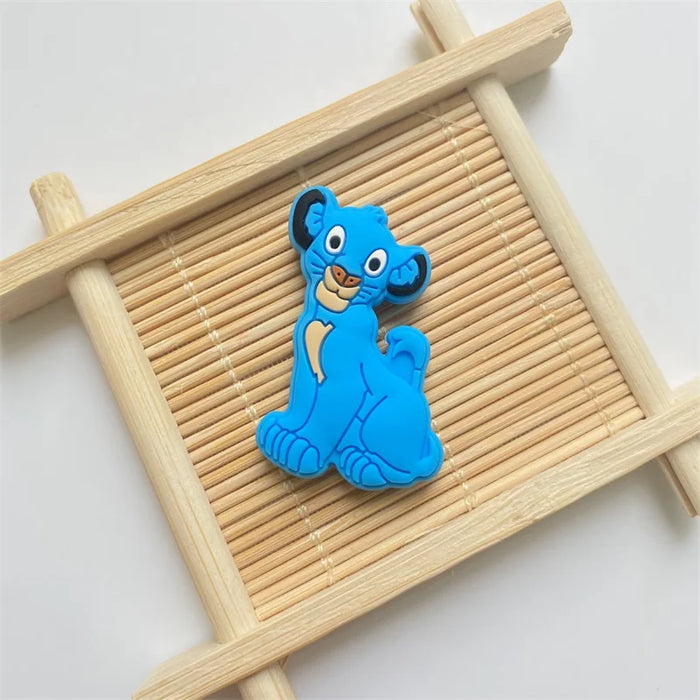 10pcs Silicone lion Beads Cartoon Teether DIY Baby Pacifier Teething Making Necklace Sensory Toy Food Grade Beads