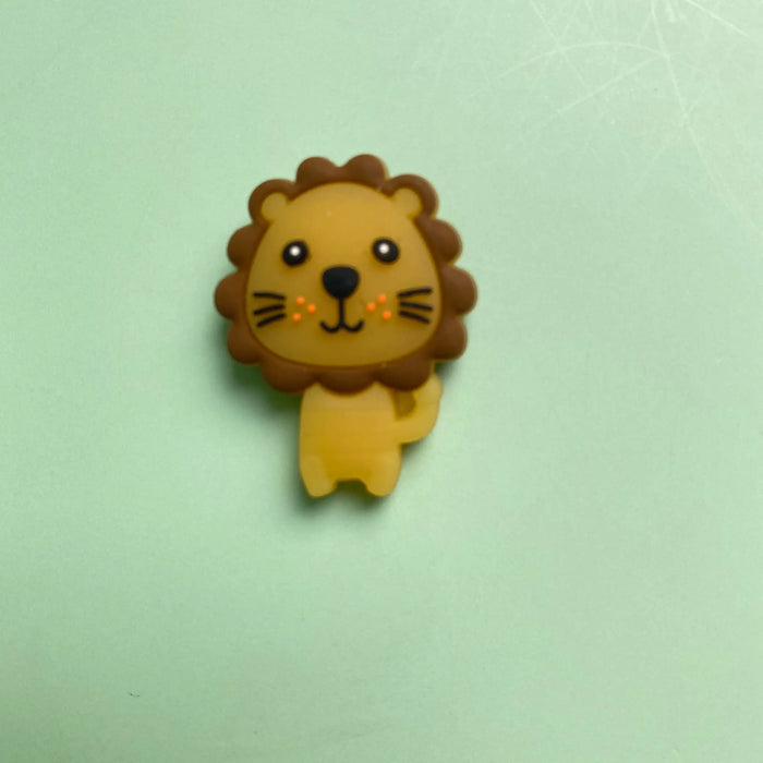 10pcs Silicone lion Beads Cartoon Teether DIY Baby Pacifier Teething Making Necklace Sensory Toy Food Grade Beads