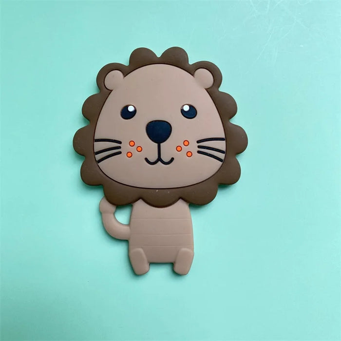 10pcs Silicone lion Beads Cartoon Teether DIY Baby Pacifier Teething Making Necklace Sensory Toy Food Grade Beads