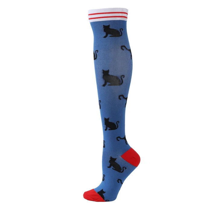 50 Styles Compression Socks Sports Happy Compression Socks Best for Anti Fatigue Pain Relief Knee High Men Women Socks