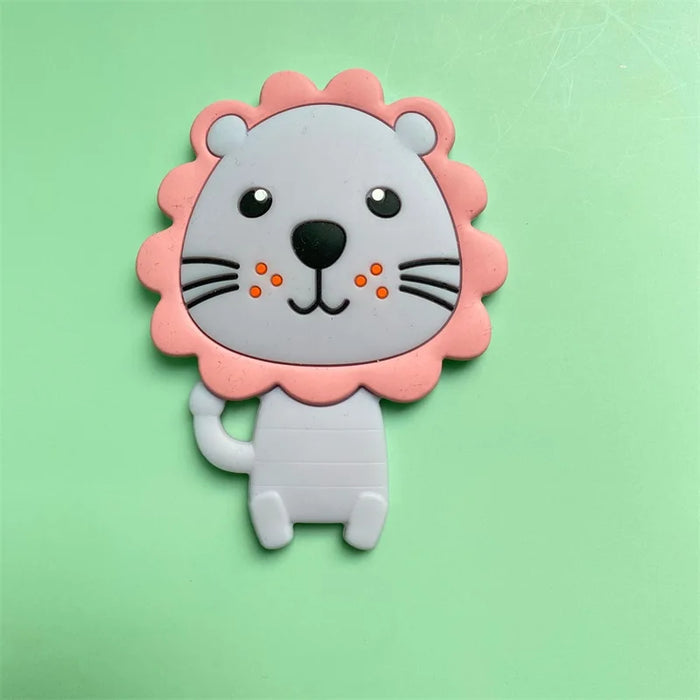 10pcs Silicone lion Beads Cartoon Teether DIY Baby Pacifier Teething Making Necklace Sensory Toy Food Grade Beads