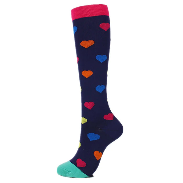 50 Styles Compression Socks Sports Happy Compression Socks Best for Anti Fatigue Pain Relief Knee High Men Women Socks