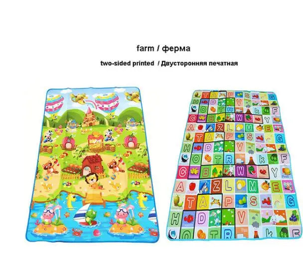 Baby Play Mat 180*120*0.5cm Double Side Dinosaur+Animal Car Children Floor Carpet Kids Crawling Rugs Baby Game Pad Gym Cushion