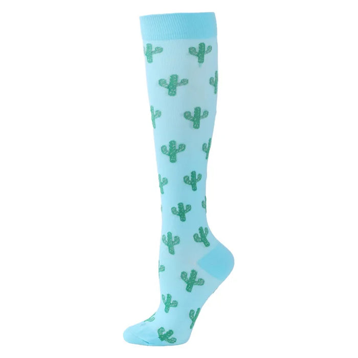 50 Styles Compression Socks Sports Happy Compression Socks Best for Anti Fatigue Pain Relief Knee High Men Women Socks