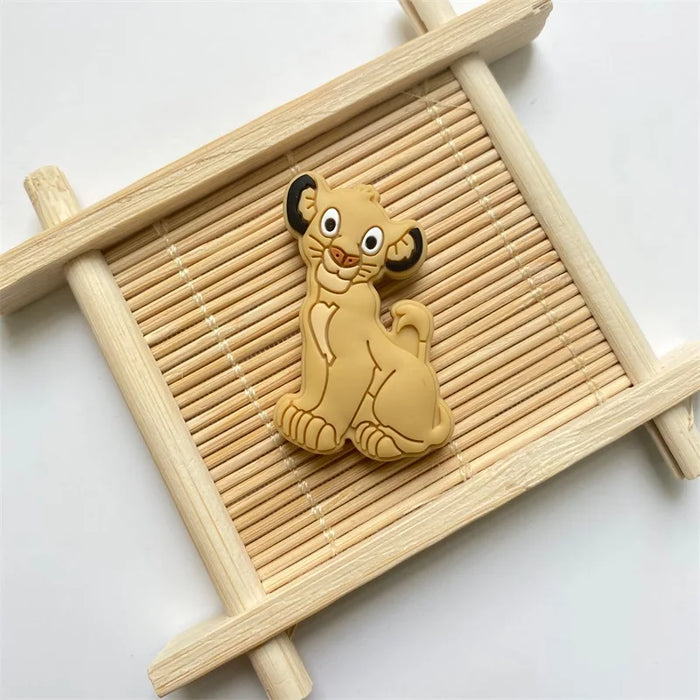 10pcs Silicone lion Beads Cartoon Teether DIY Baby Pacifier Teething Making Necklace Sensory Toy Food Grade Beads