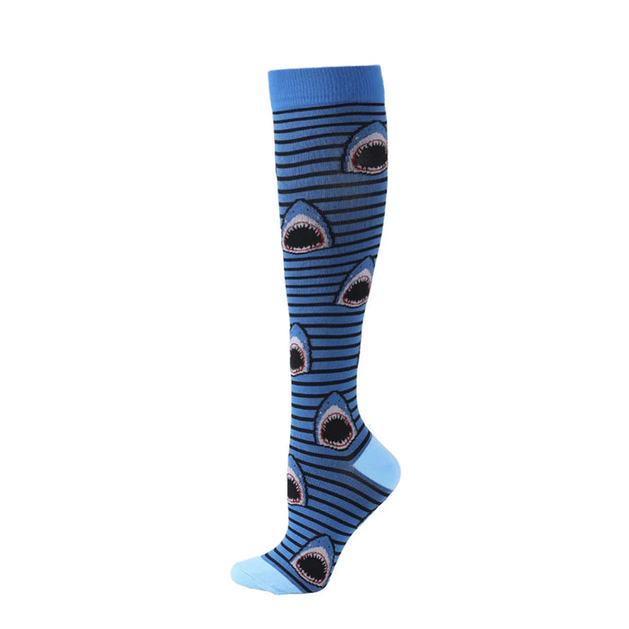 50 Styles Compression Socks Sports Happy Compression Socks Best for Anti Fatigue Pain Relief Knee High Men Women Socks