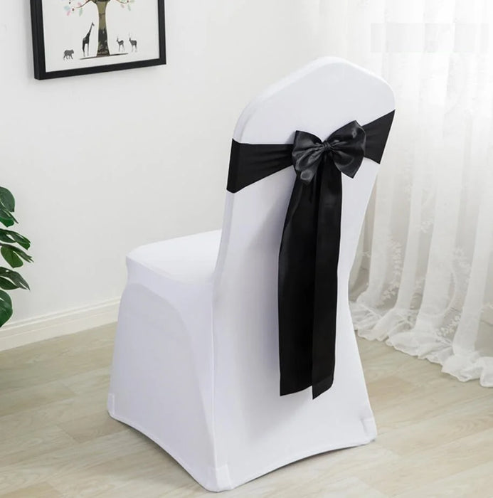 Spandex Chair Sash Wedding Ready Made Bow Tie For Lycra Birthday Party Hotel Dinner Decoration Nice Design