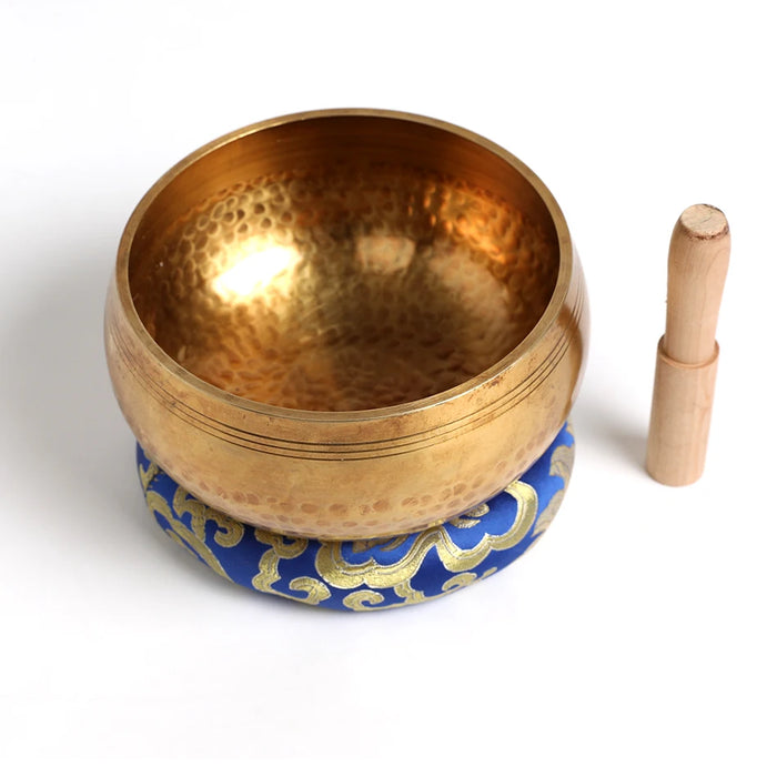 Silent Mind  Tibetan Singing Bowl Set  Antique Design  With Dual Surface Mallet and Yoga physiotherapy uses this pure bowl voice