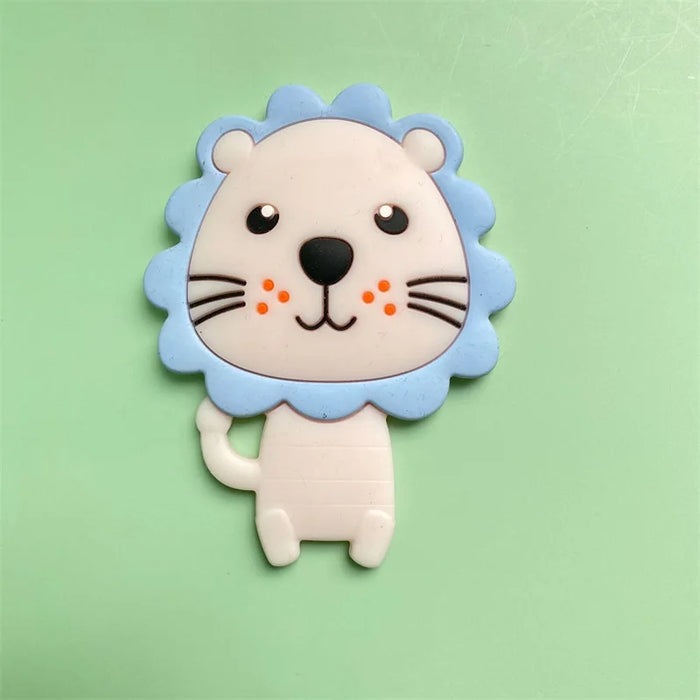 10pcs Silicone lion Beads Cartoon Teether DIY Baby Pacifier Teething Making Necklace Sensory Toy Food Grade Beads
