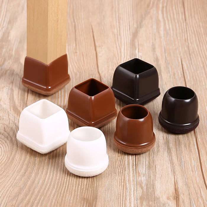 Table Chair Leg Protector Covers Thick Rubber Felt Bottom Furniture Pads Floor Protectors Feet Caps No Scratches Reduce Noice