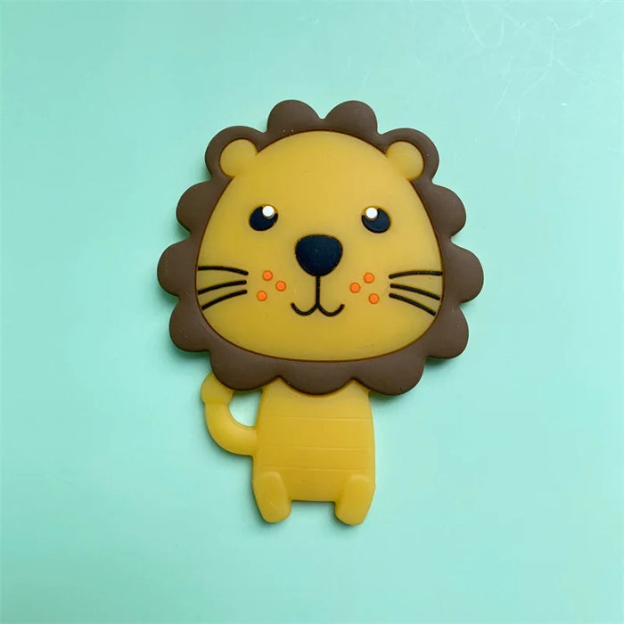 10pcs Silicone lion Beads Cartoon Teether DIY Baby Pacifier Teething Making Necklace Sensory Toy Food Grade Beads