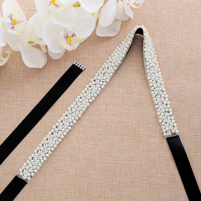 SESTHFAR Pearls Wedding Belts handmade Bridal Belts Fashionable Pearl Beaded Bridal Sashes Wedding Accessories