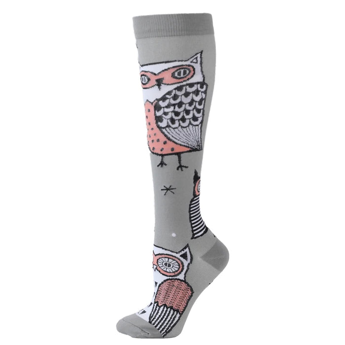 50 Styles Compression Socks Sports Happy Compression Socks Best for Anti Fatigue Pain Relief Knee High Men Women Socks