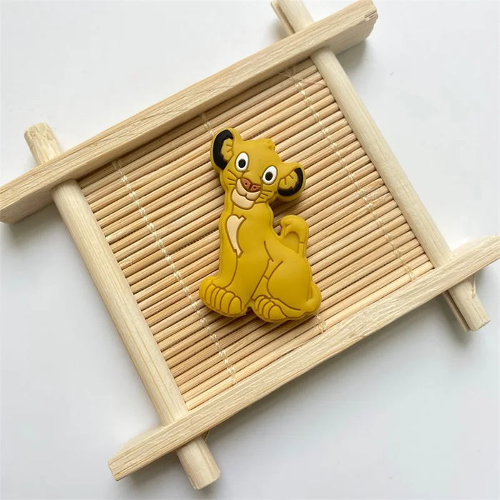10pcs Silicone lion Beads Cartoon Teether DIY Baby Pacifier Teething Making Necklace Sensory Toy Food Grade Beads