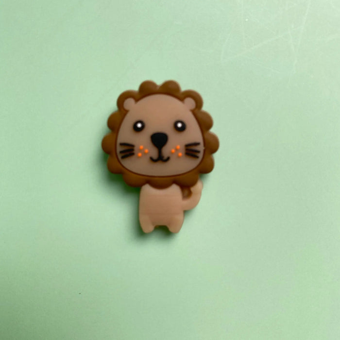 10pcs Silicone lion Beads Cartoon Teether DIY Baby Pacifier Teething Making Necklace Sensory Toy Food Grade Beads