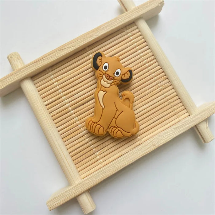 10pcs Silicone lion Beads Cartoon Teether DIY Baby Pacifier Teething Making Necklace Sensory Toy Food Grade Beads