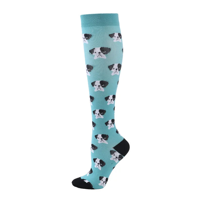 50 Styles Compression Socks Sports Happy Compression Socks Best for Anti Fatigue Pain Relief Knee High Men Women Socks