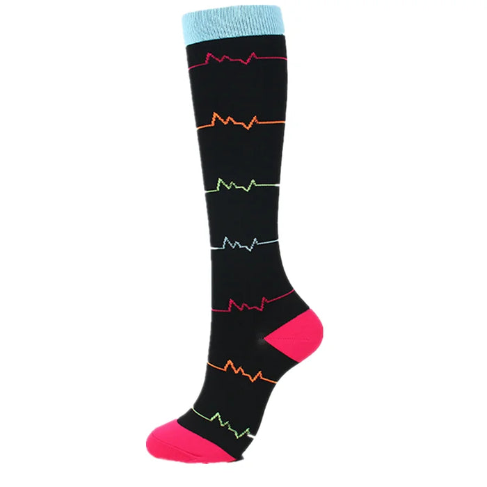 50 Styles Compression Socks Sports Happy Compression Socks Best for Anti Fatigue Pain Relief Knee High Men Women Socks