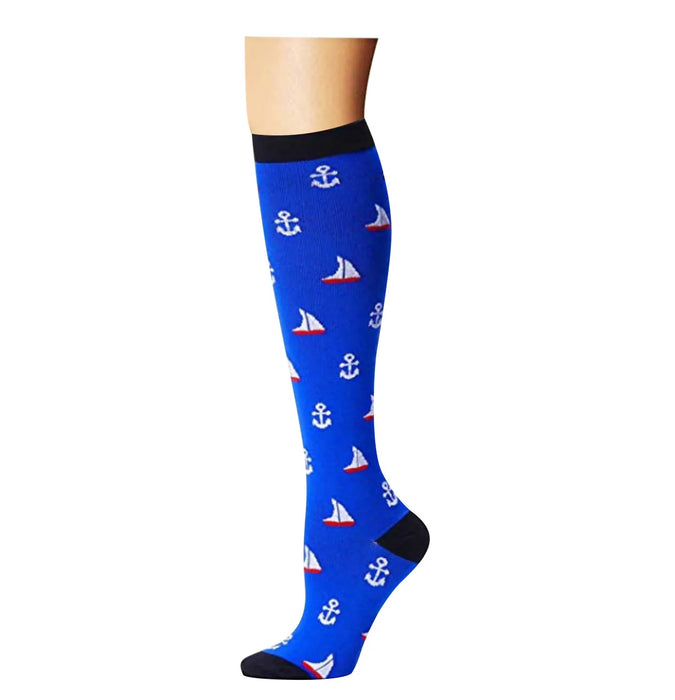50 Styles Compression Socks Sports Happy Compression Socks Best for Anti Fatigue Pain Relief Knee High Men Women Socks