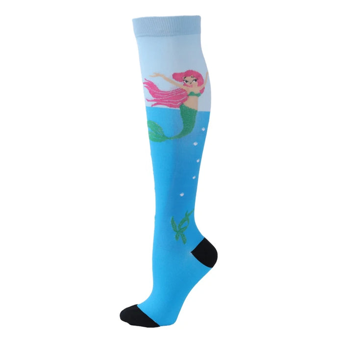 50 Styles Compression Socks Sports Happy Compression Socks Best for Anti Fatigue Pain Relief Knee High Men Women Socks