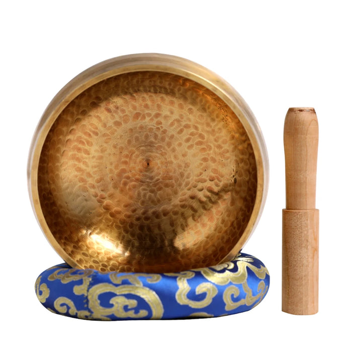 Silent Mind  Tibetan Singing Bowl Set  Antique Design  With Dual Surface Mallet and Yoga physiotherapy uses this pure bowl voice