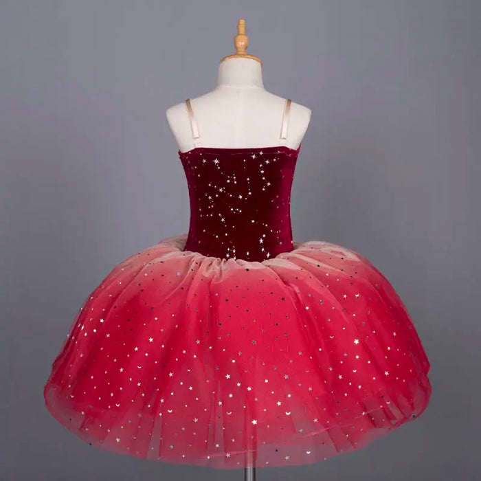 Ruoru Blingbing Red Color Girls Dress Kids Costume Ballet Dress Tutu Skirt with Adjustable Straps Ballerina Dress Leotard