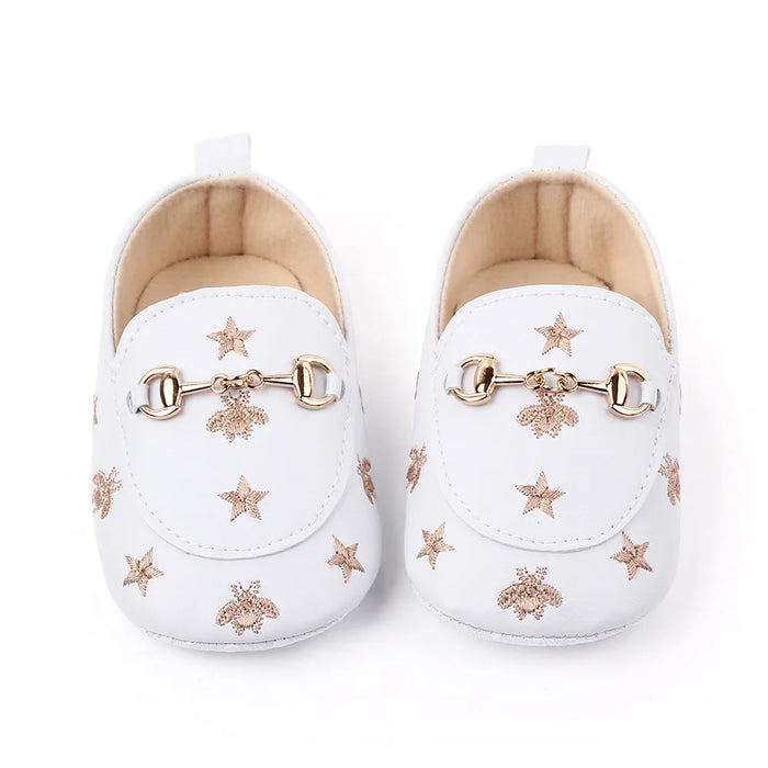 Newborn Baby Boy Shoes for 1 Year Footwear with Bees Stars Infant Casual Loafers Toddler Soft Sole Moccasins Cartoon Doll Gifts
