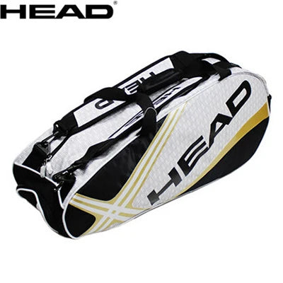 HEAD Tennis Rackets Bag Large Capacity 6-9 Pieces Tennis Backpack Badminton Gymbag Squash Racquet Bag With Separated Shoes Bag