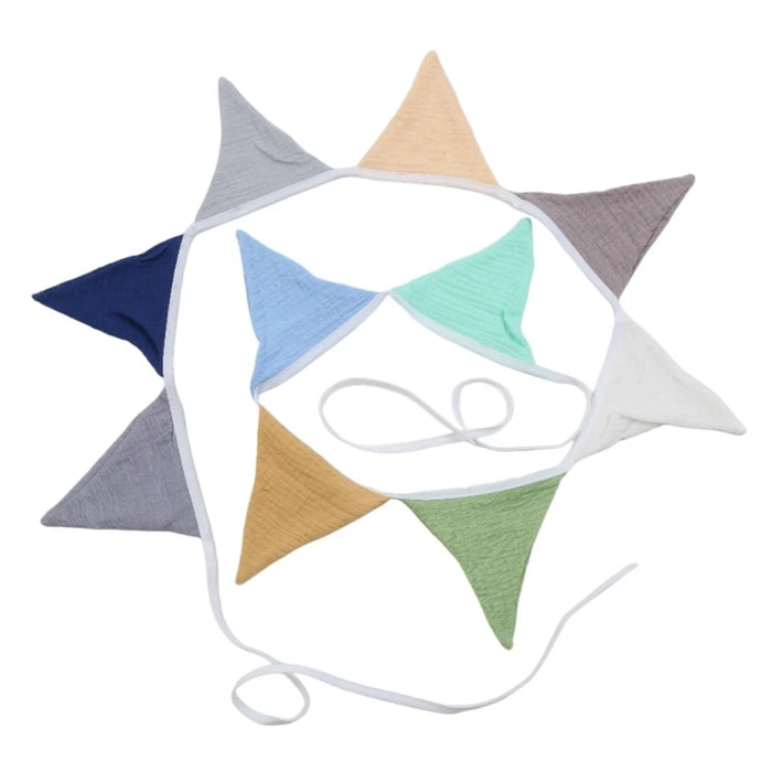 Cotton Bunting Banner Triangle Flags Baby Garland Flag for Baby Shower Party Decor Newborn Photography Props Hanging Banner