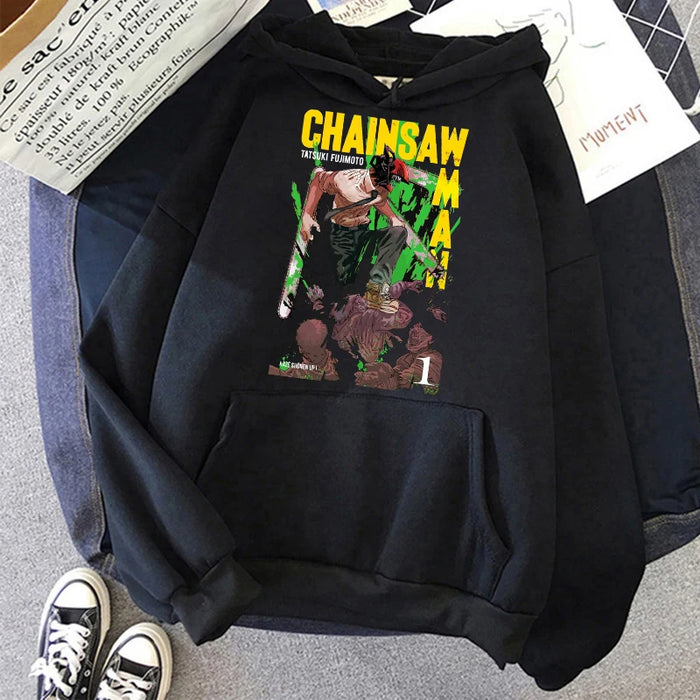 Chainsaw Man Anime Women Hoodies Plus Size Sweatshirt Harajuku Female Long Sleeve Pullover Casual Streetwear Clothes Tops