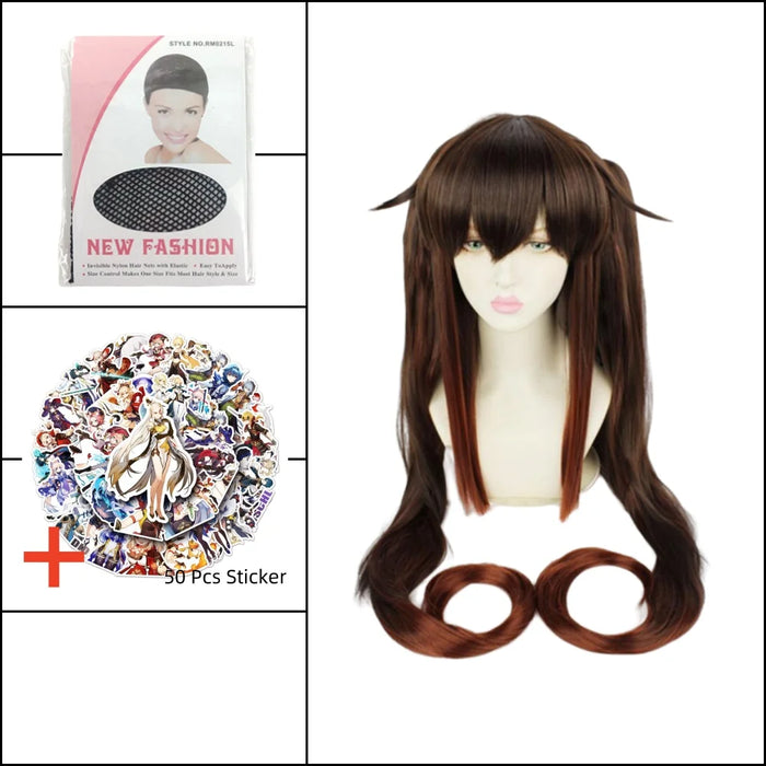 Cosplay Genshin Impact Anime Game Hutao Costume Wig Stricker Accessories Uniform Hu Tao Halloween Women Clothes
