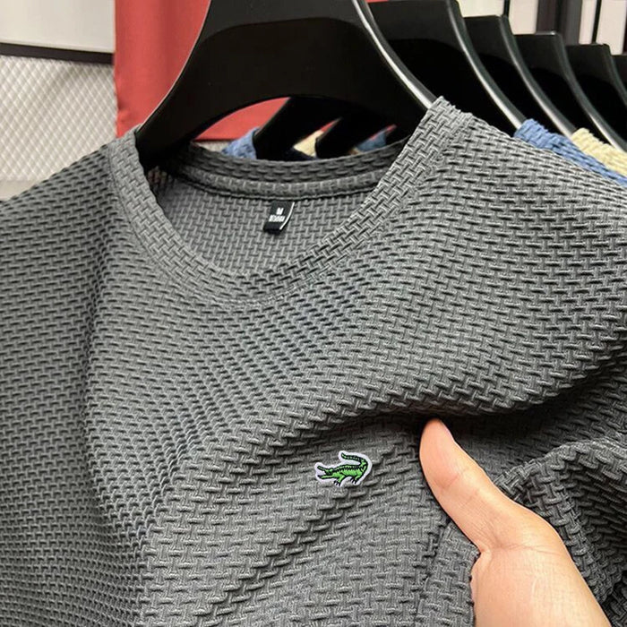 High Quality M-4XL Summer New Men's Short Sleeve T-shirt Cool and Breathable POLO Shirt Business Casual Sweat-absorbing Top