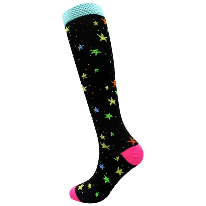 Medical Knee High Running Cycling 20-30 Mmhg Women Sport Sock ONE Pair Nurse Christmas Compression Socks Running