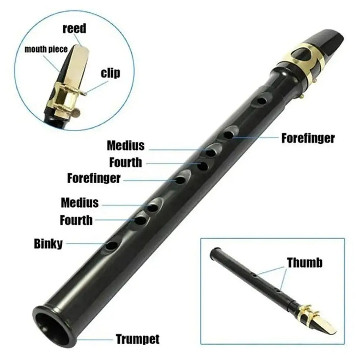 Mini Pocket Saxophone C Key Sax Woodwind Instrument with Carrying Bag Portable Little Saxophone Sax Woodwind Musical Instrument