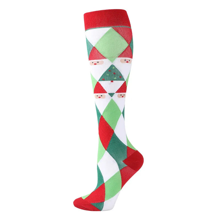 Medical Knee High Running Cycling 20-30 Mmhg Women Sport Sock ONE Pair Nurse Christmas Compression Socks Running