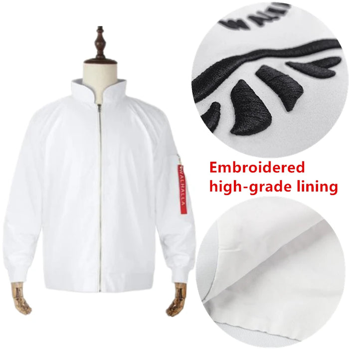 Tokyo Revengers Hanemiya Kazutora Anime Cosplay Costume Walhalla Coat Adult Unisex White Jacket Zipper Hoodies Cosplay Costumes