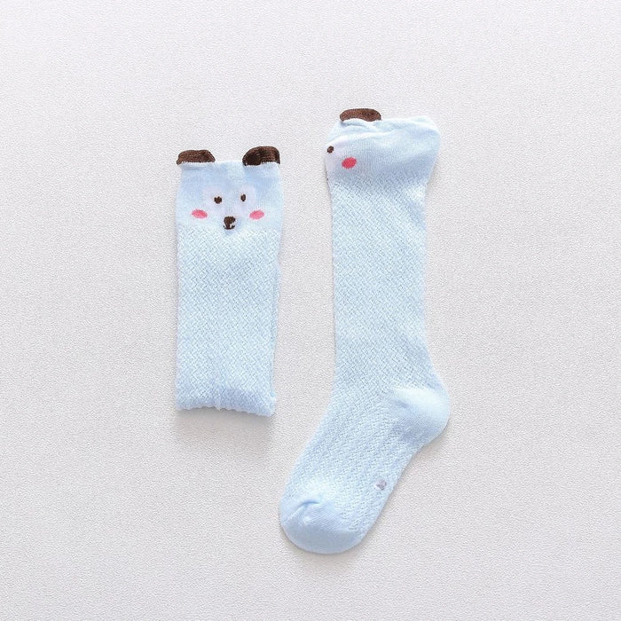 Spring Summer Children Baby Girls Leg Warmer Knee High Socks Cotton Mesh Socks Kid Clothing for Boy Unisex Toddler Cartoon Socks