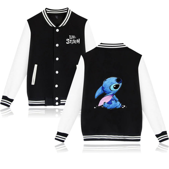 Disney Lilo Stitch Baseball Jacket Men Women Hip Hop Harajuku Jackets Streetwear Kids Boys Girls Loose College Coats