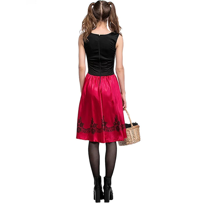 Little Red Riding Hood Modern Version of Stage Performance Clothing Shawl, Adult Girls Personality  Cosplay Game Uniform