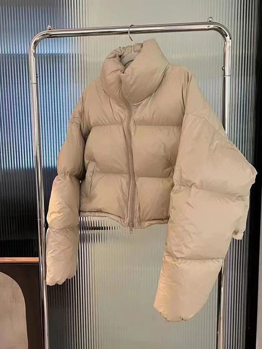 Jmprs Thick Women Parkas Winter Warm Loose Puffy Coats Cotton Padded Stand Collar Korean Jackets Black Fashion Female Clothes