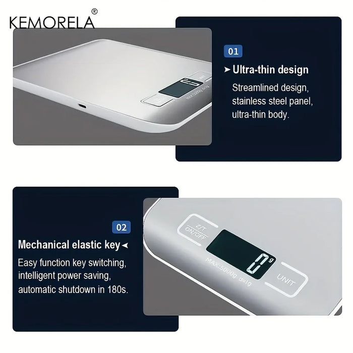 5kg/10kg Stainless Steel Electronic Scale Kitchen Scale Household Food Fruit Snack Weighing Baking Tool